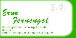 erno fernengel business card